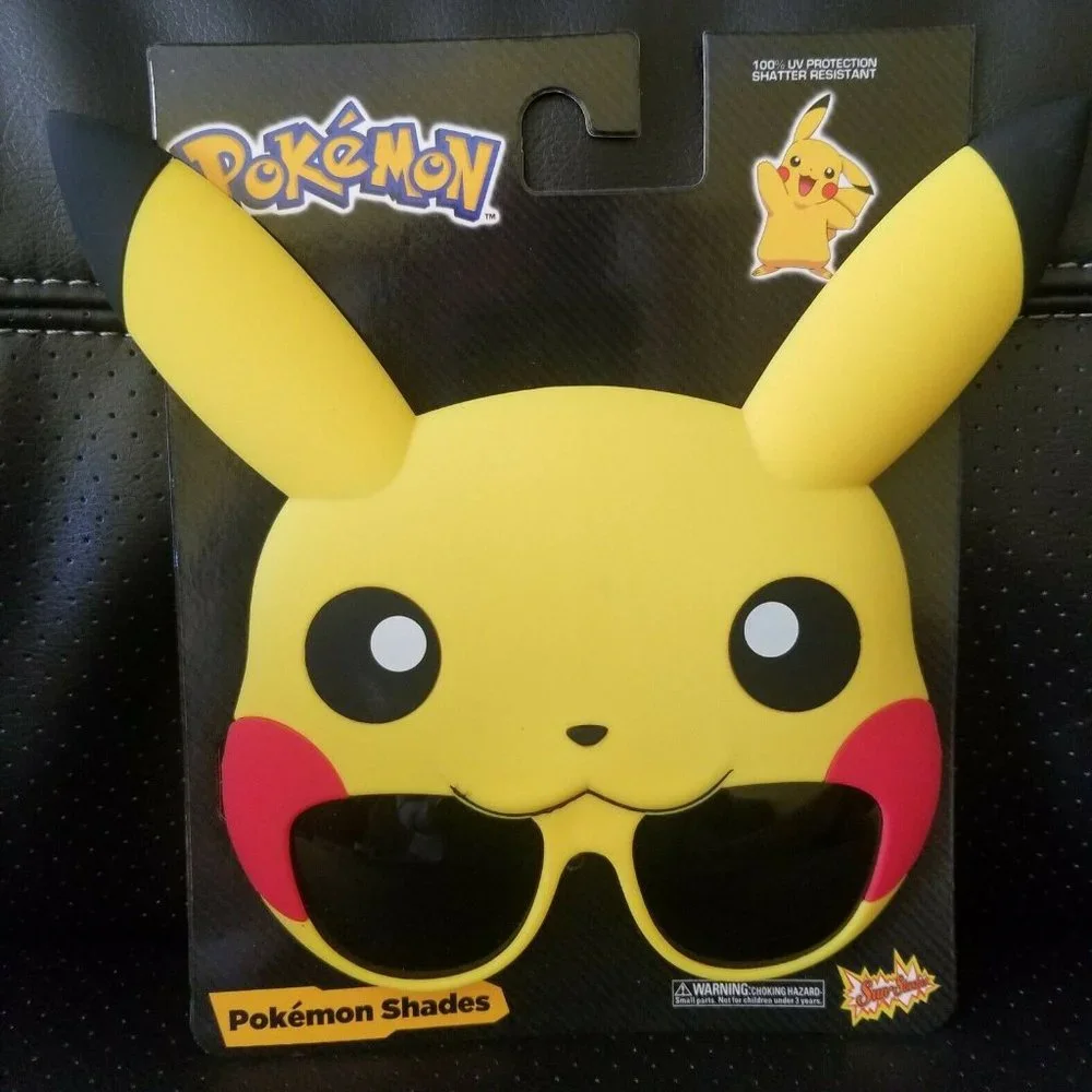 NWT POKEMON PIKACHU SUNSTACHE MASK & UV PROTECTION SHATTER RESISTANT SUNGLASSES